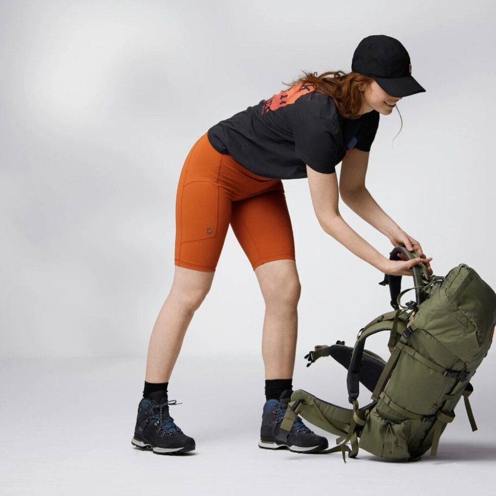 FJALLRAVEN Abisko Short Tights Women's Black Large NWT - Picture 3 of 7